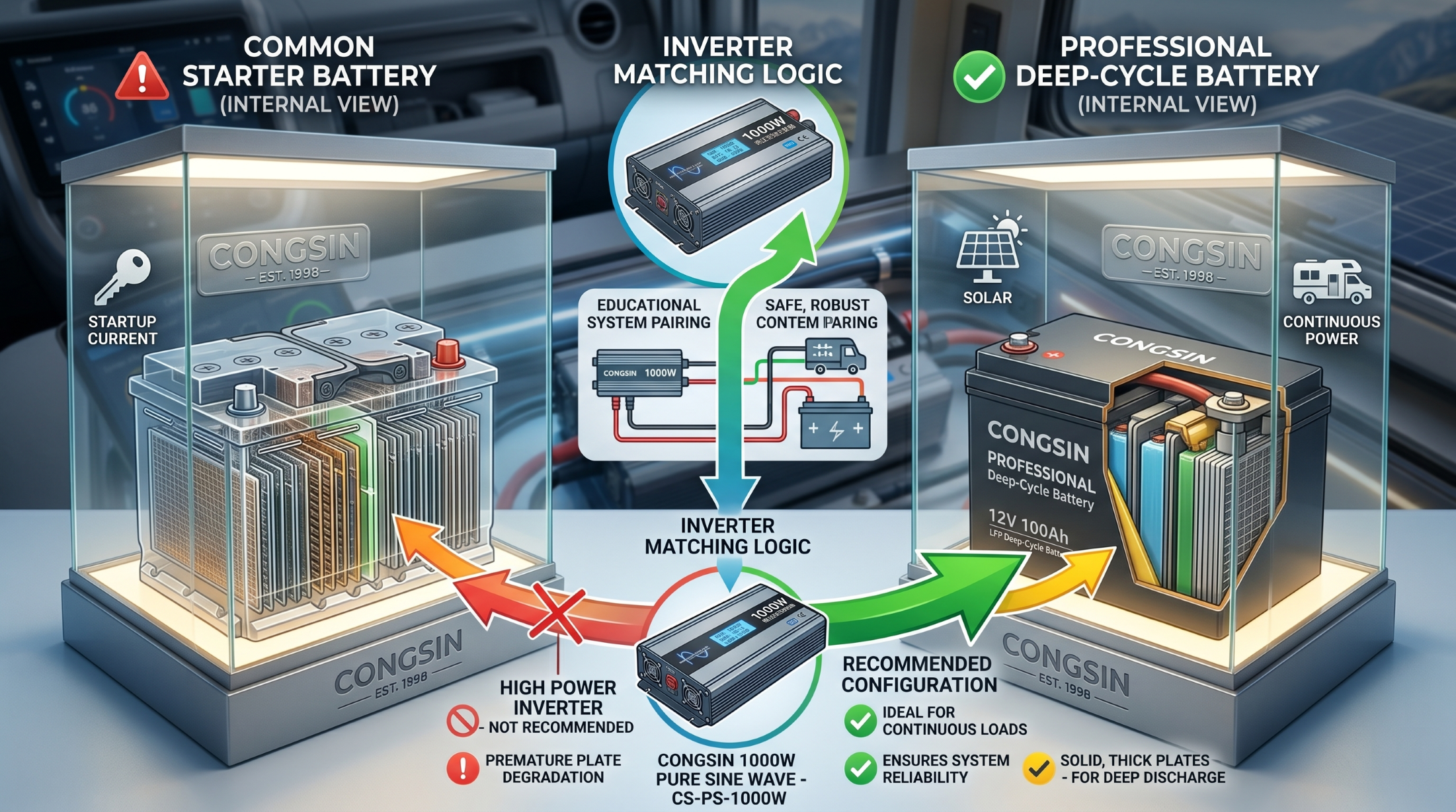Prevent inverter battery drain with deep cycle batteries