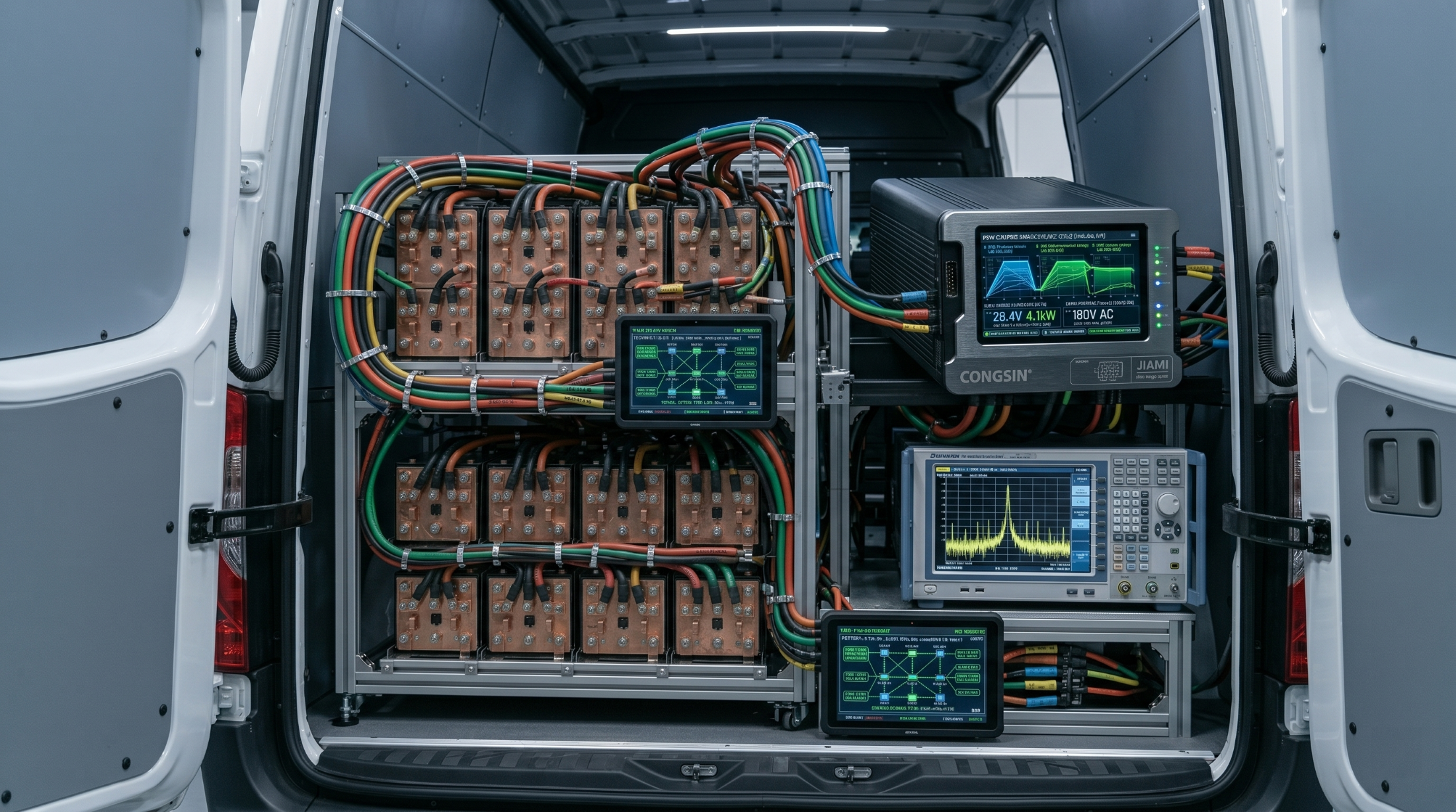 Professional 24V off-grid battery bank setup optimized for telecom fleet inverters