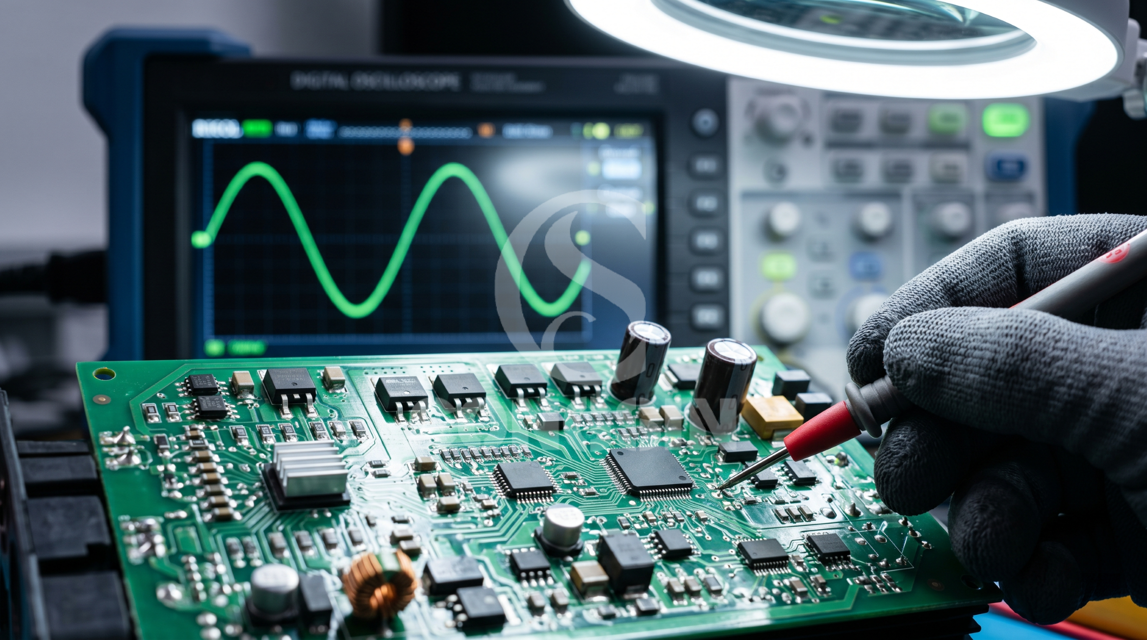 Pure sine wave oscilloscope test on car inverter PCBA Pure sine wave oscilloscope test on car inverter PCBA