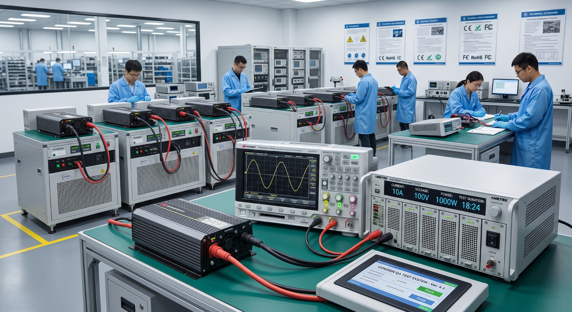 Rigorous full-load testing to meet automotive inverter safety standards