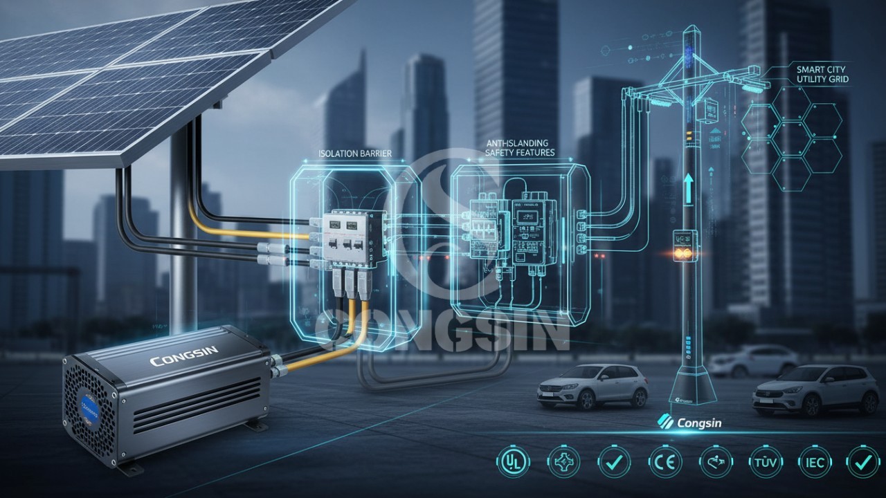Solar inverter compliance and safety standards for local grid interconnection