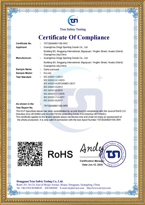 Retainer ROHS certificate