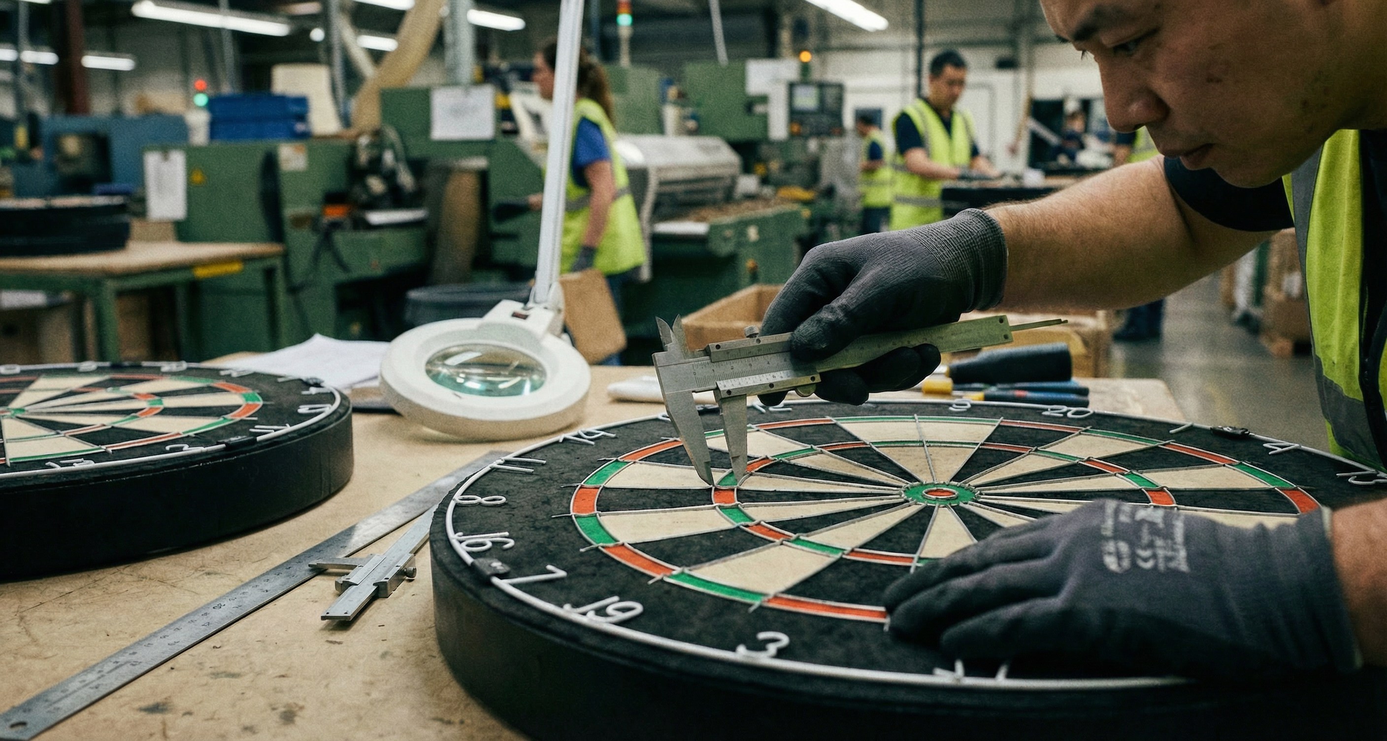 professional dartboard manufacturing quality check