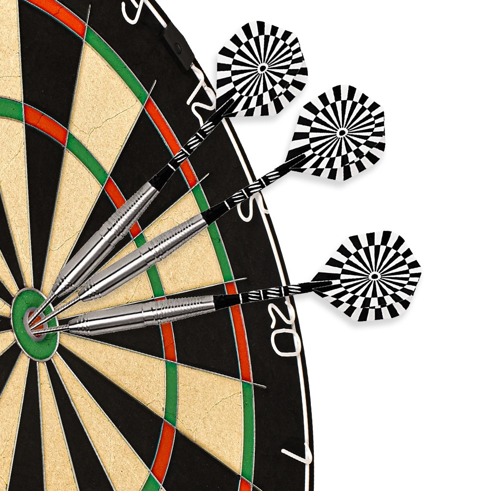 Steel tip darts for bristle dartboard