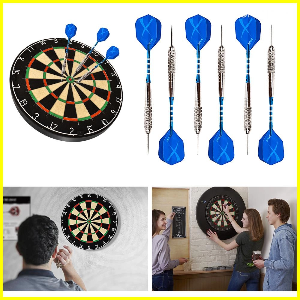 Steel tip darts with case and accessories