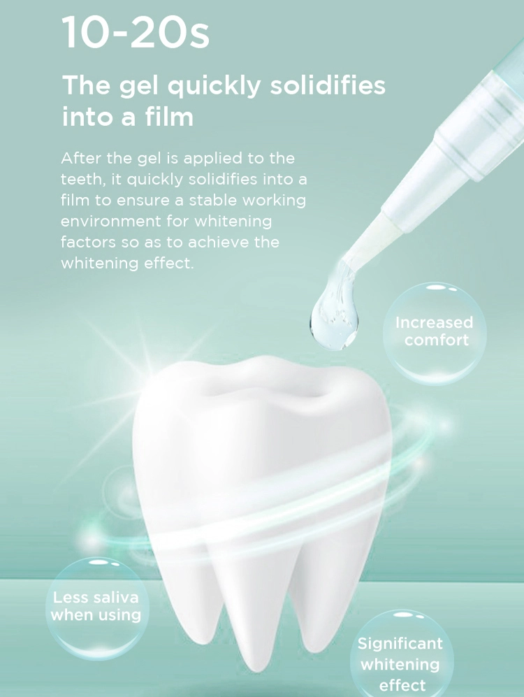 Le gel se solidifie rapidement en un film