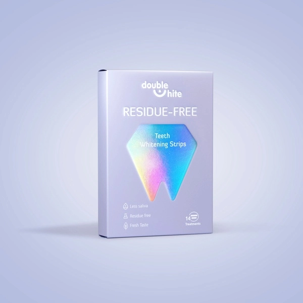 Отбеливающие полоски для зубов Double White Residue-Free. Не оставляют следов и имеют свежий вкус.