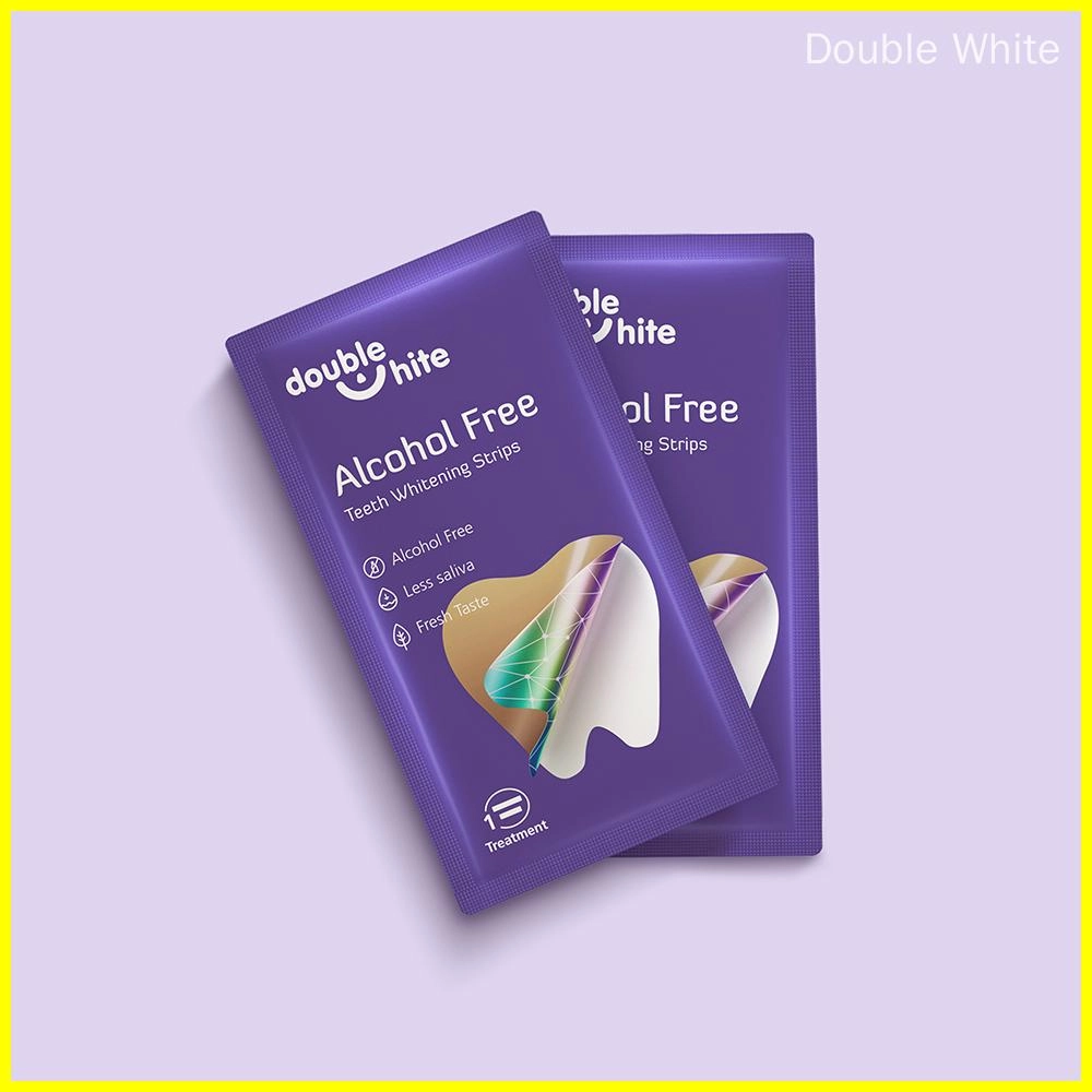 Double White Alcohol-Free Teeth Whitening Strips. No alcohol, no sensitivity. - Double White