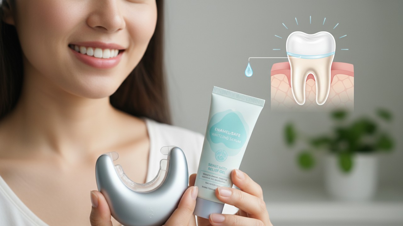 تبييض أسنان آمن للمينا الحساسة