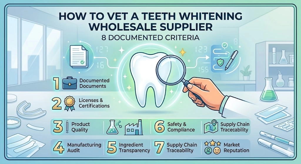 How to vet a teeth whitening wholesale supplier: 8 documented criteria. - Double White