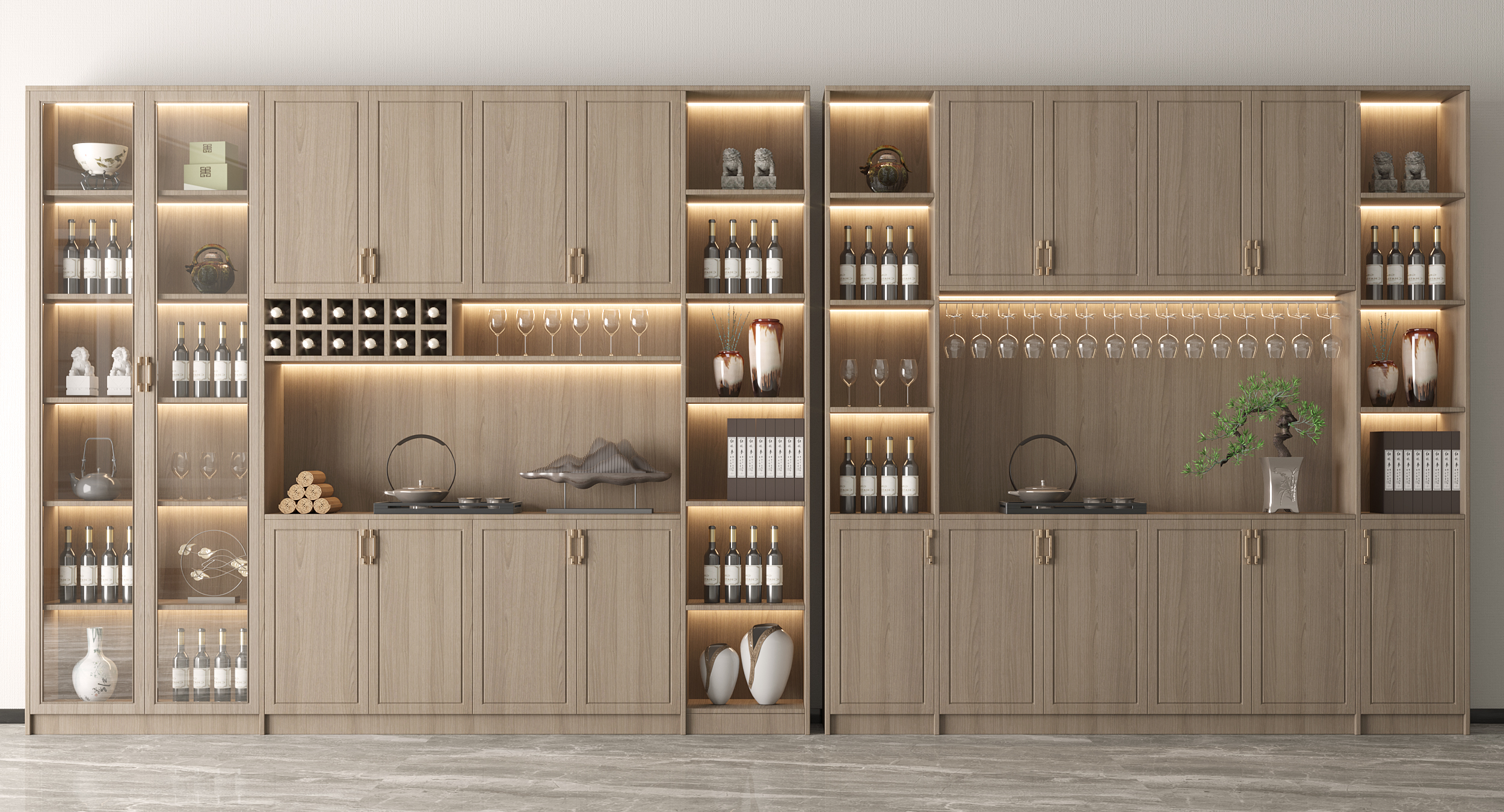Retro Solid Wood Wine Cabinet
