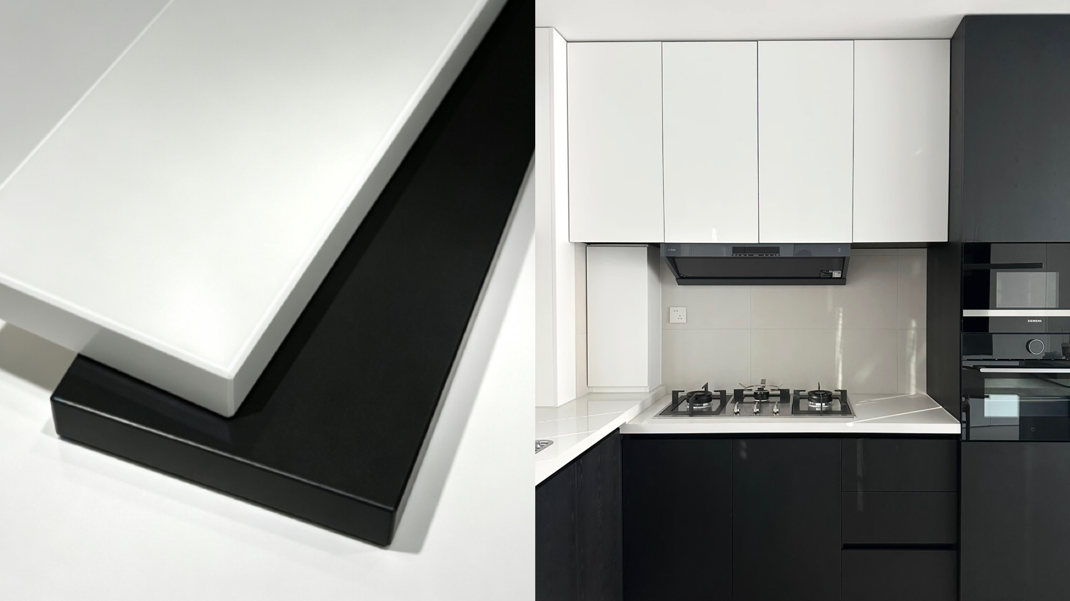 Formaldehyde free PET and acrylic panels for modern sleek custom cabinets