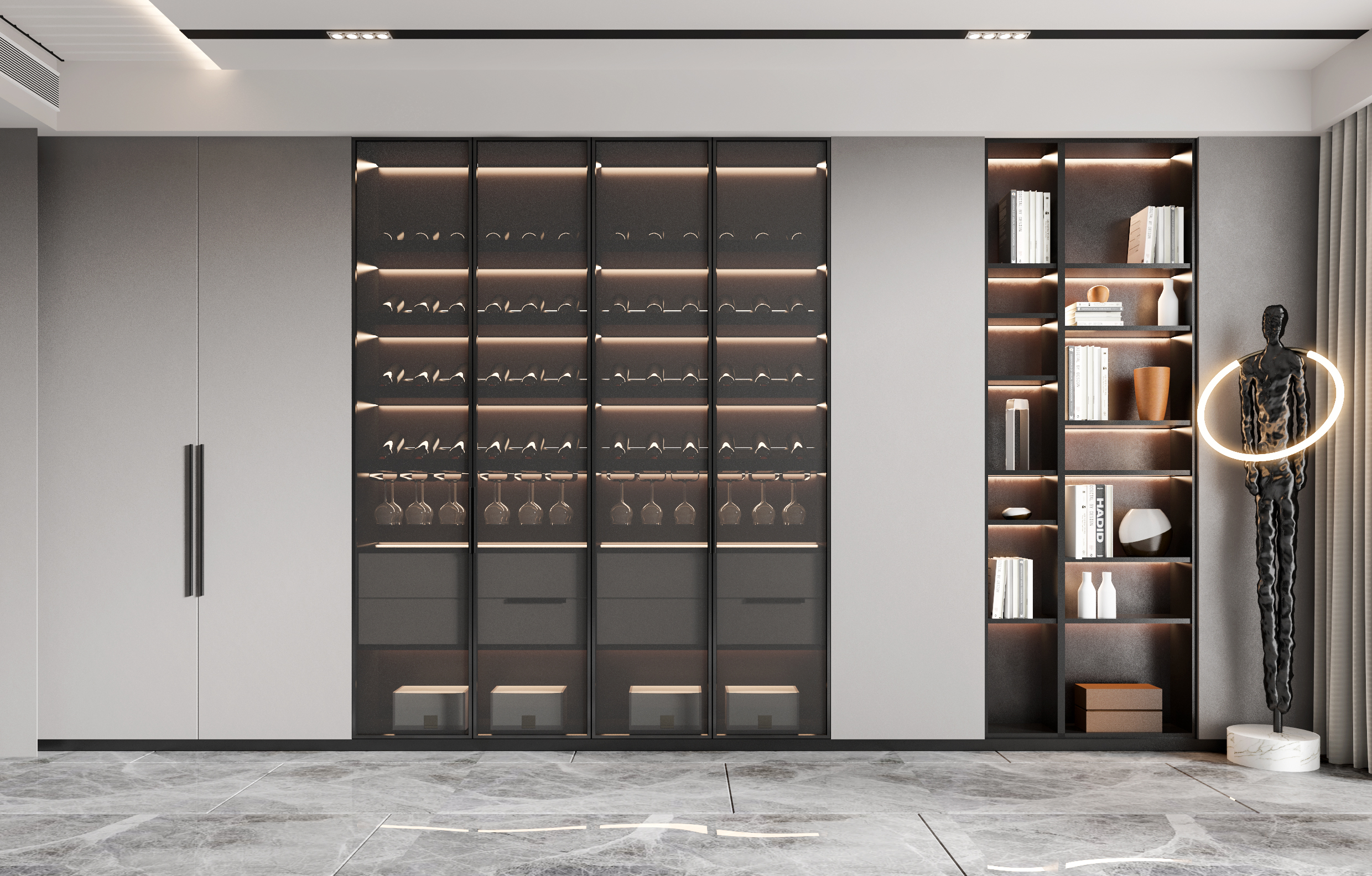 Built-In Integrated Wine Cabinet