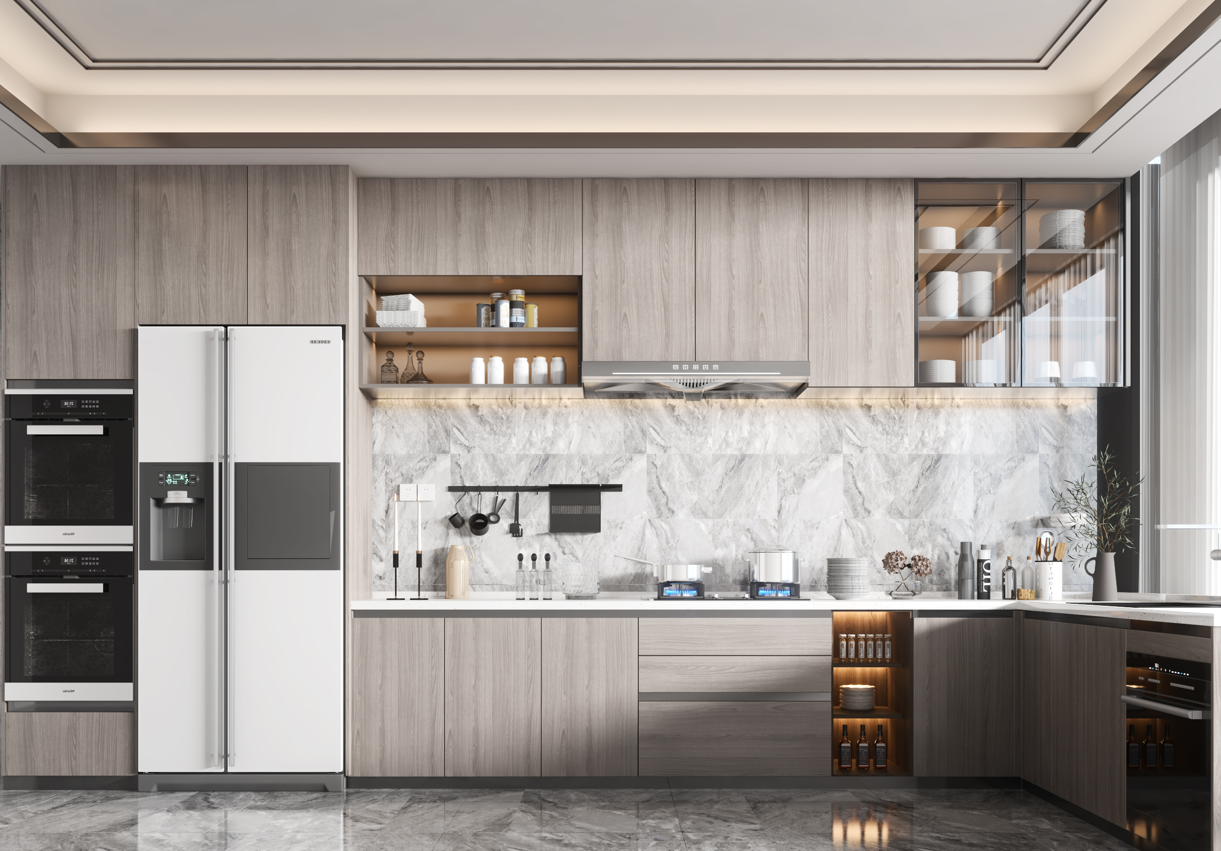 wood grain kitchen