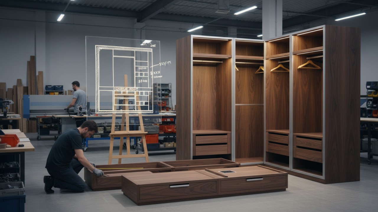 custom wardrobe cost per linear foot