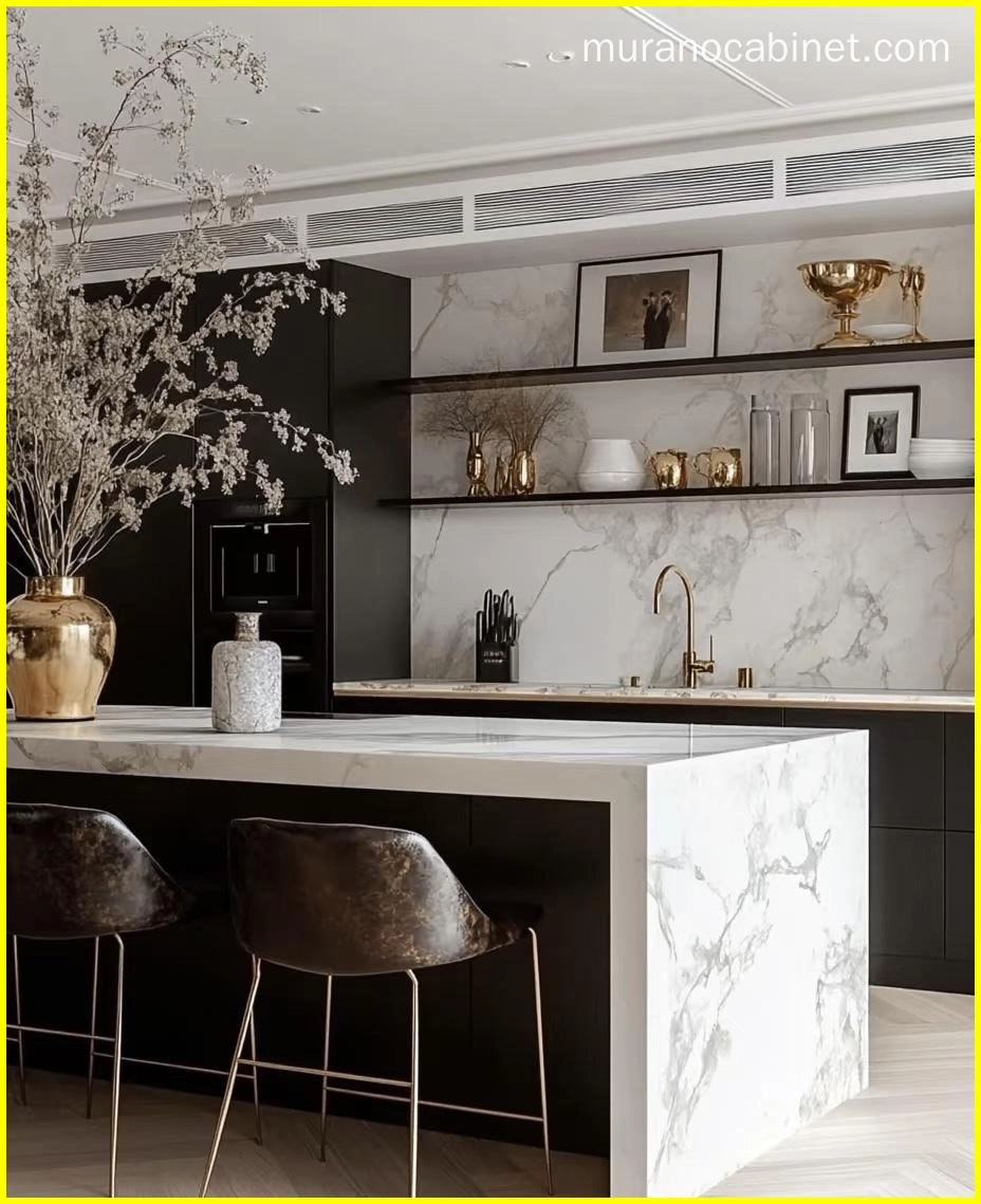 Marble Black - Gold Sleek Luxury Cabinet2