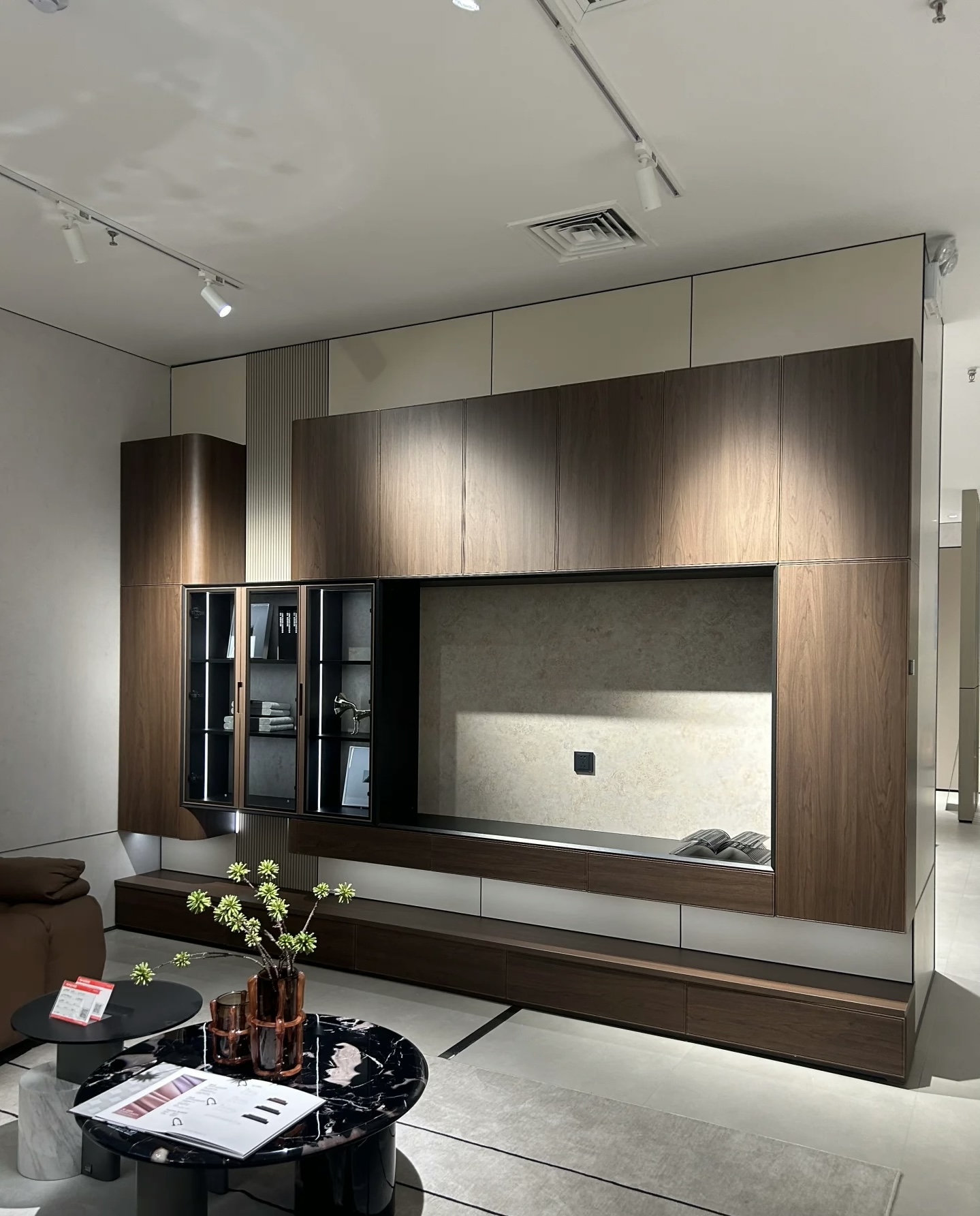 tv cabinet with glass door