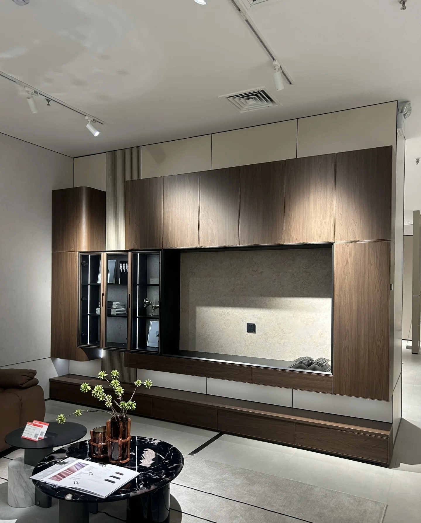 tv cabinet with glass door