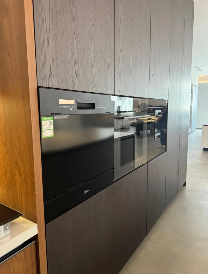 walnut melamine finish kitchen cabinet 3