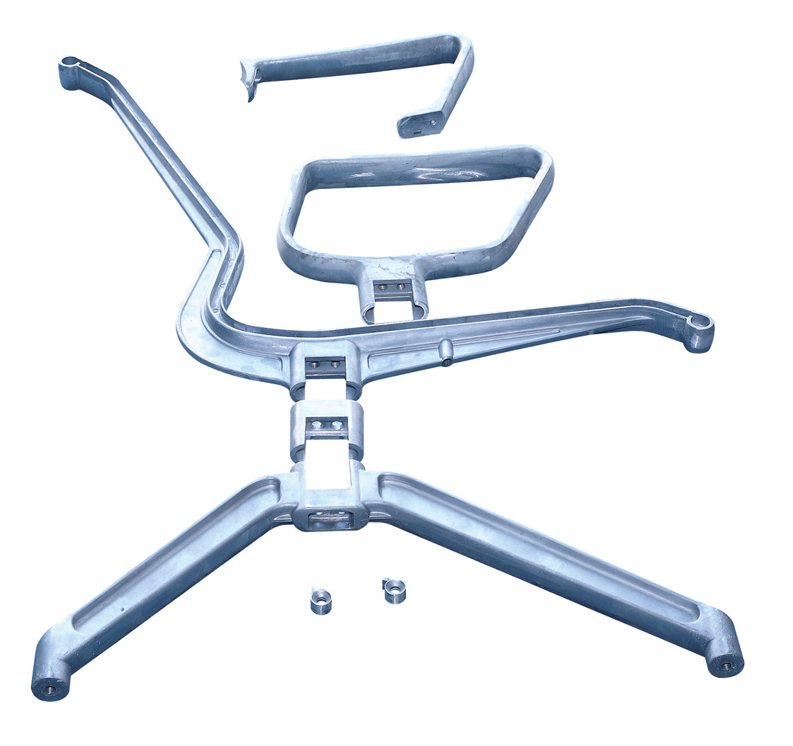 Aluminum alloy die-cast accessories such as chair legs and armrests for waiting chairs