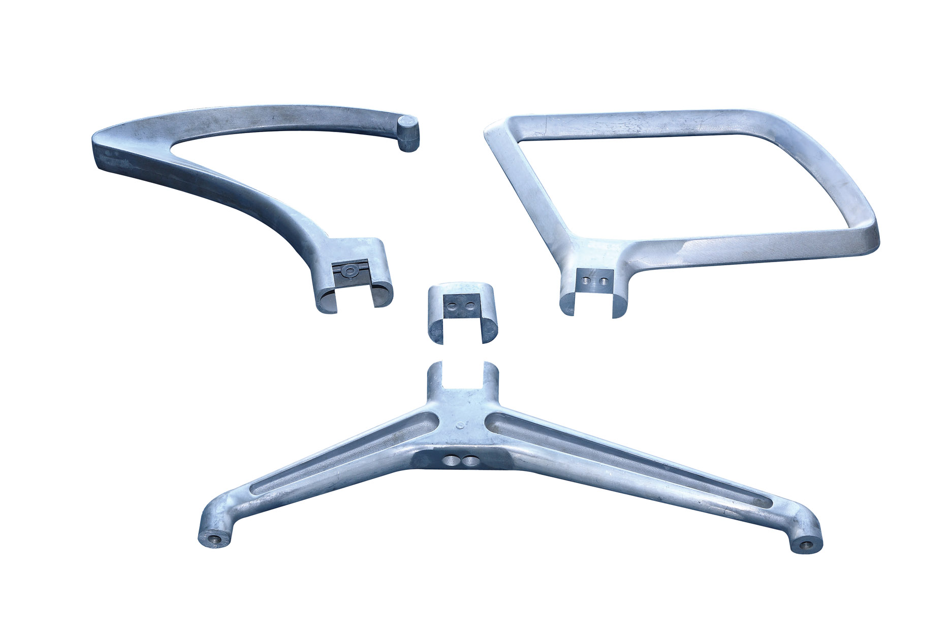 Aluminum alloy die-cast accessories such as chair legs and armrests for waiting chairs