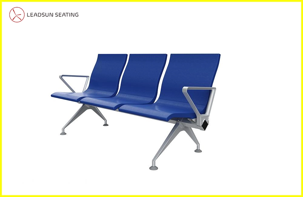 Durable 3-Seat Blue Airport Waiting Chair