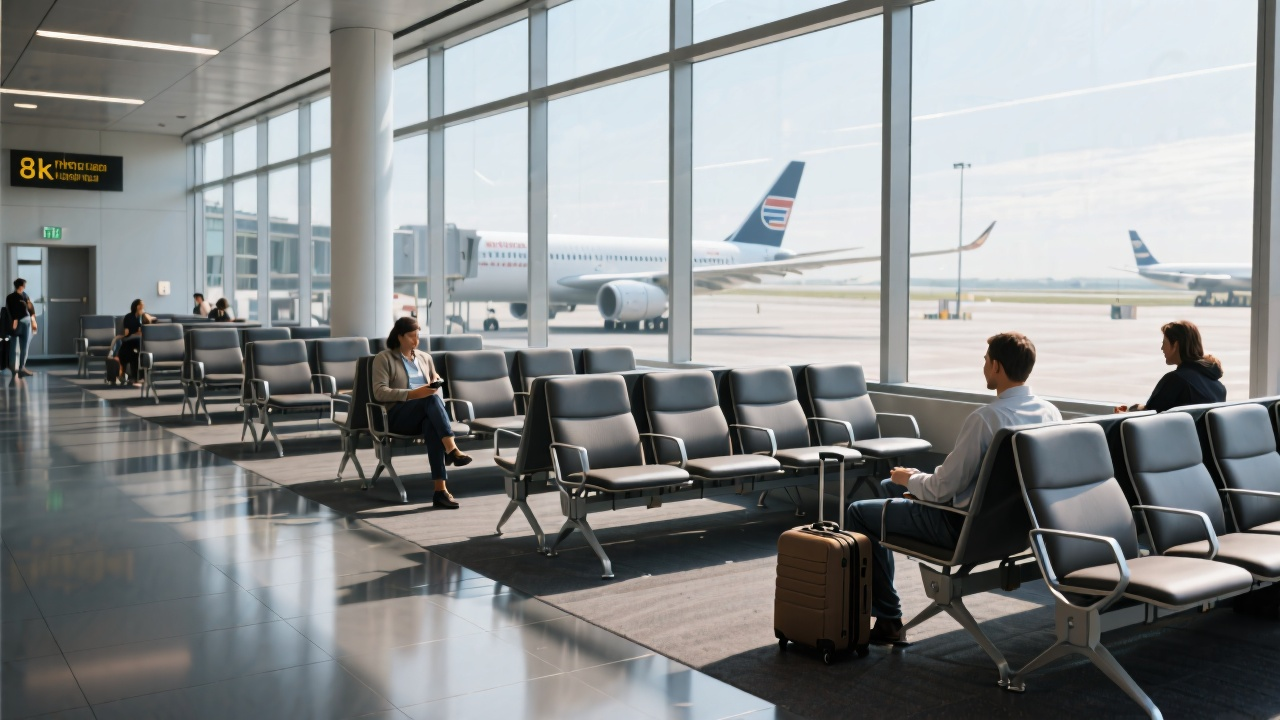 Ergonomic seating arrangement at Singapore Changi Airport