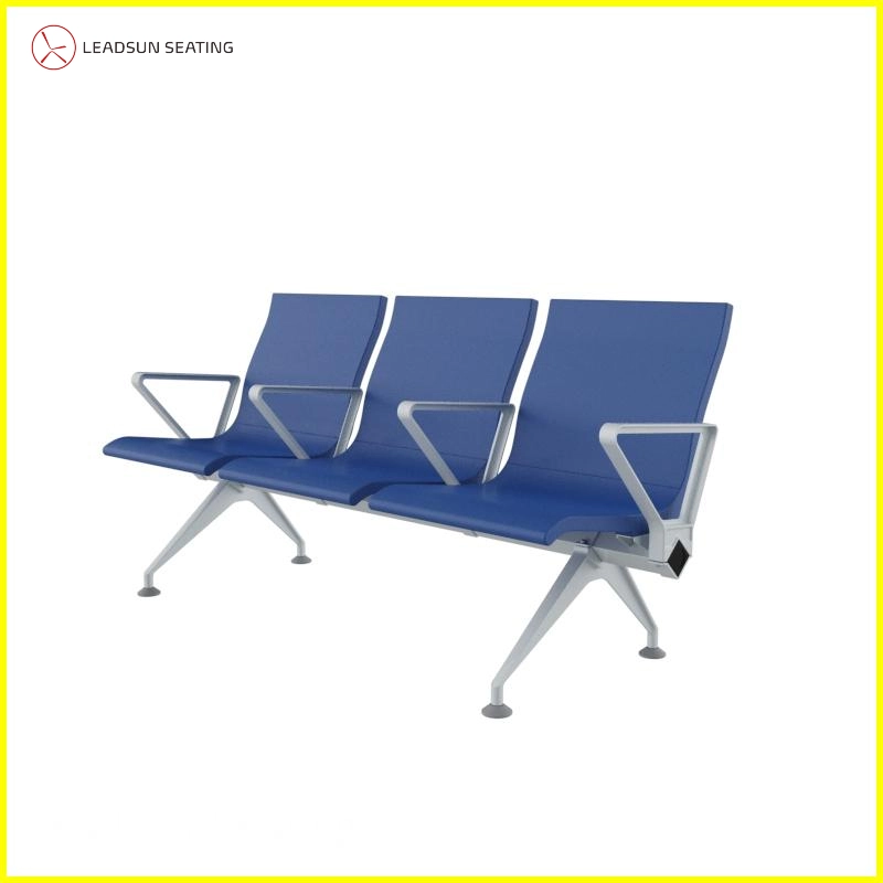 Durable 3-Seat Blue Airport Waiting Chair