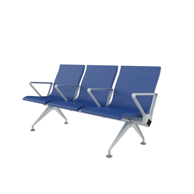 Durable 3-Seat Blue Airport Waiting Chair