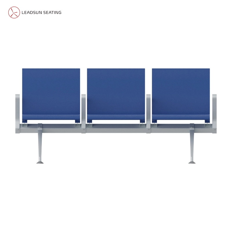 Durable aluminum frame and blue PU seat cushion texture for airport chairs. Durable aluminum frame and blue PU seat cushion texture for airport chairs.