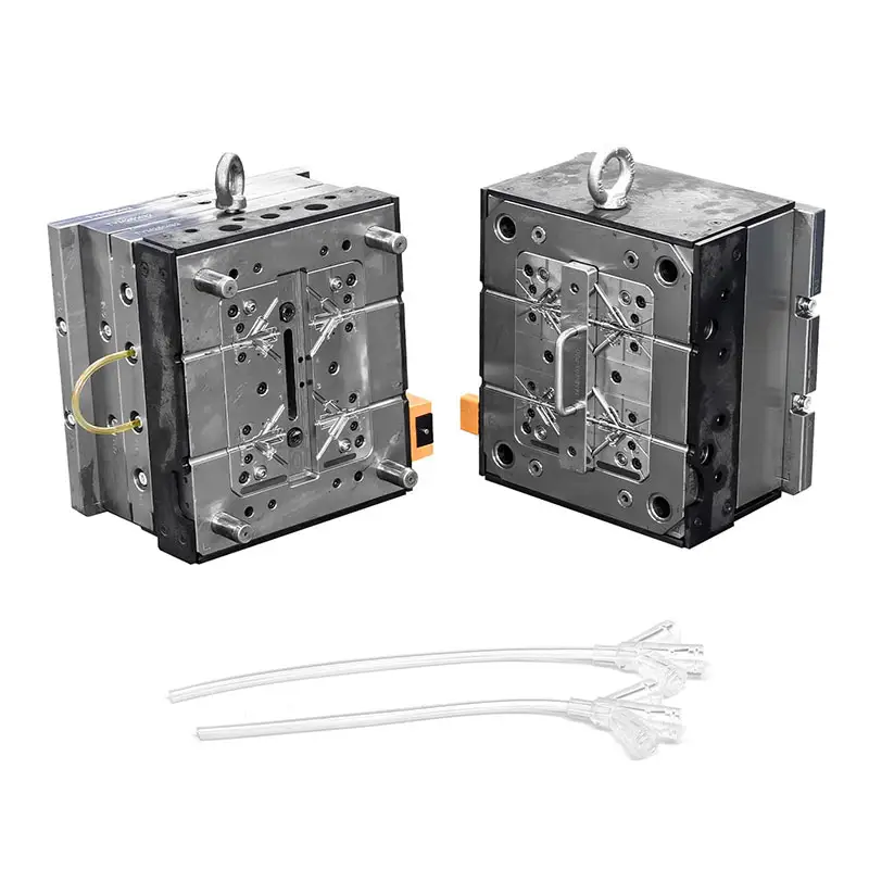 Core movable LSR mold with interchangeable inserts for silicone tubing parts - TYM