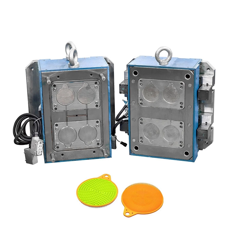 2K double-color LSR mold for silicone and thermoplastic overmolding brush parts - TYM