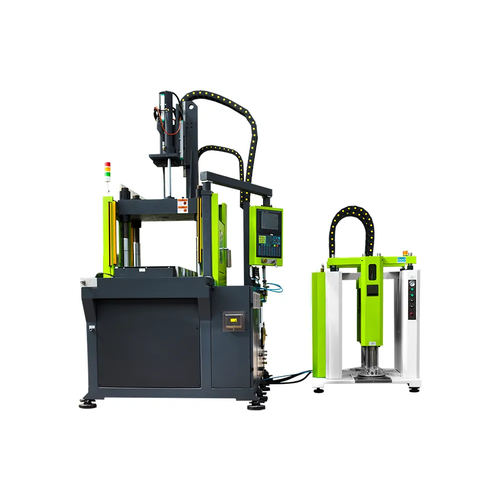 Front view of vertical liquid silicone injection molding machine with dosing unit - TYM