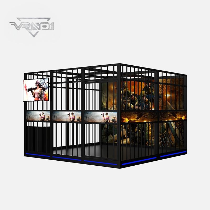 Sala de escape multijugador de realidad virtual de 360 ​​grados y plataforma de disparos para interiores, de pie y con diseño metálico para centros comerciales (1)