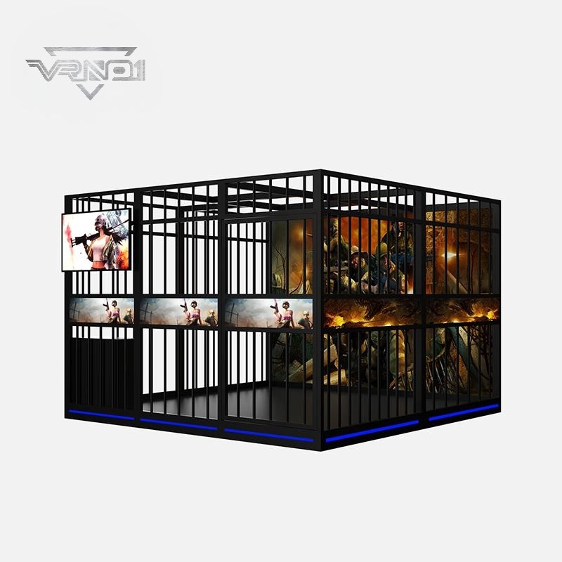 Sala de escape multijugador de realidad virtual de 360 ​​grados y plataforma de disparos, interior, de pie, con diseño metálico para centros comerciales (1) - VRN0.1