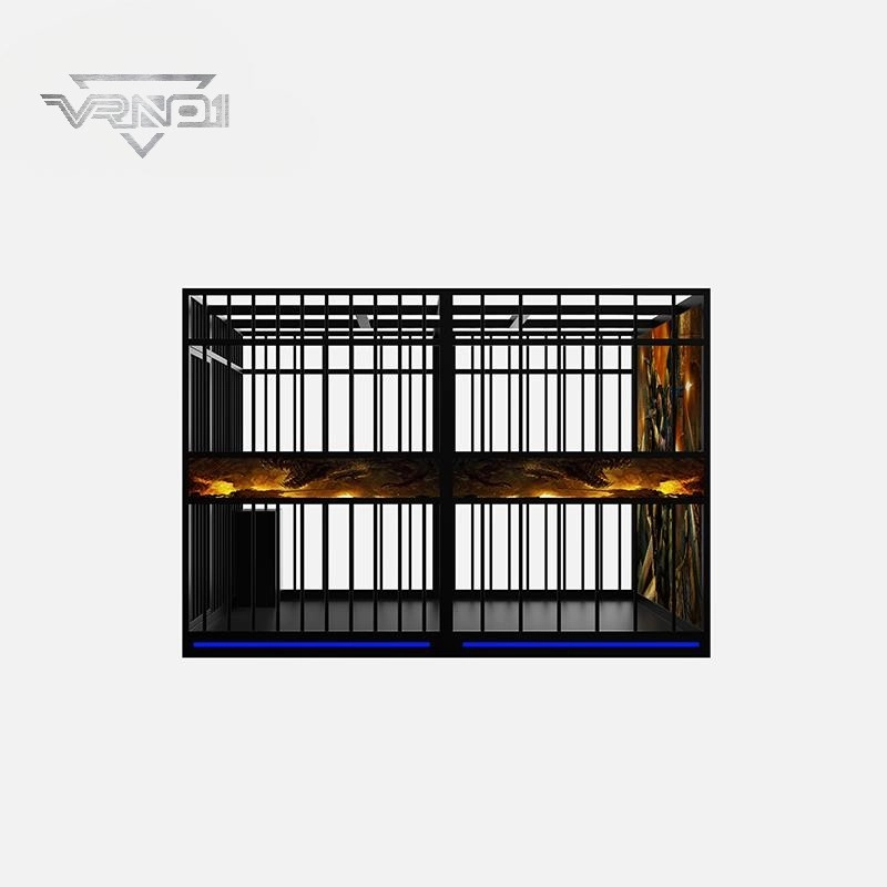 Sala de escape multijugador de realidad virtual de 360 ​​grados y plataforma de disparos, interior, de pie, con diseño metálico para centros comerciales (2) - VRN0.1