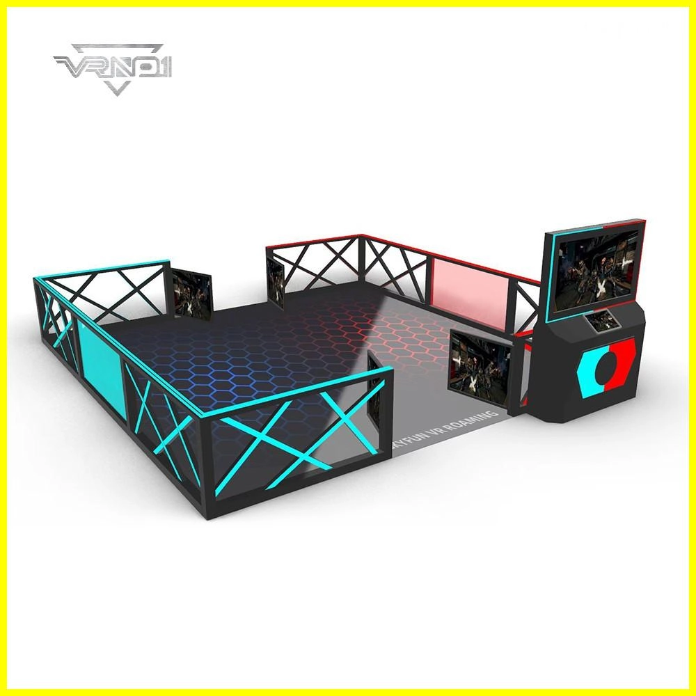 VR arena immersive gaming platform with screens and interactive floor. - VRN0.1