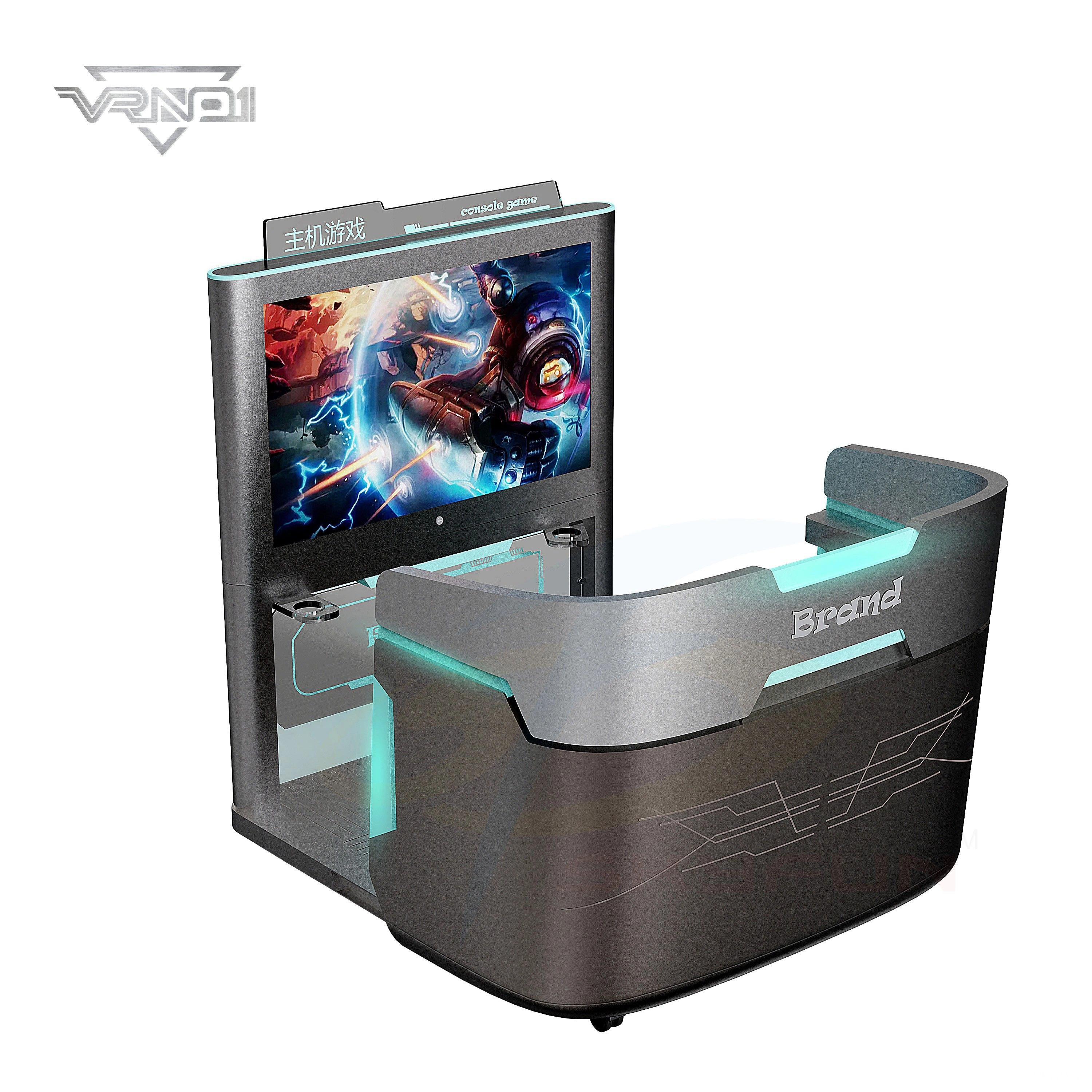 Here's an alt text option for the image:

Futuristic steam game machine with large screen. - VRN0.1