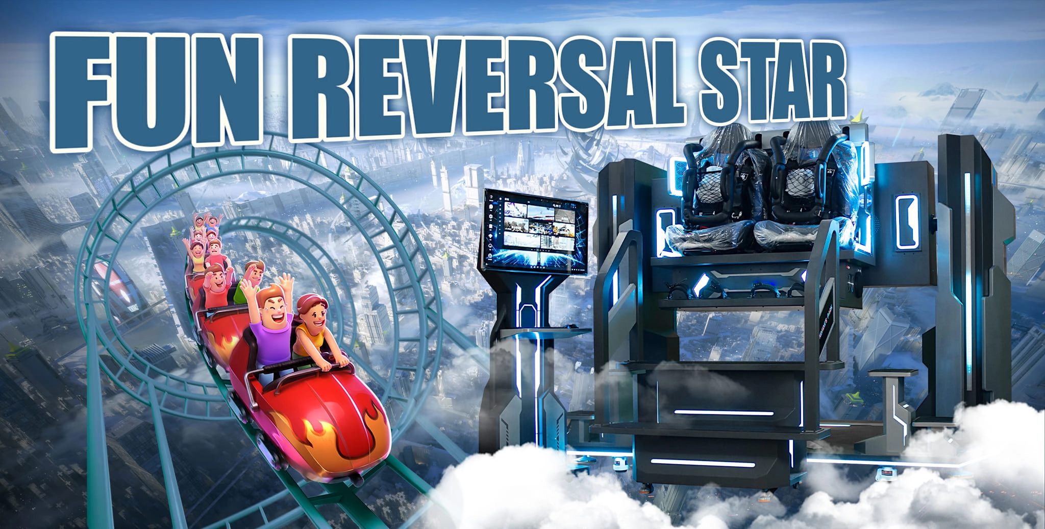 720 Rotating Virtual Reality Roller Coaster 2 Seats Vr Cinema Chair (1) - VRN0.1