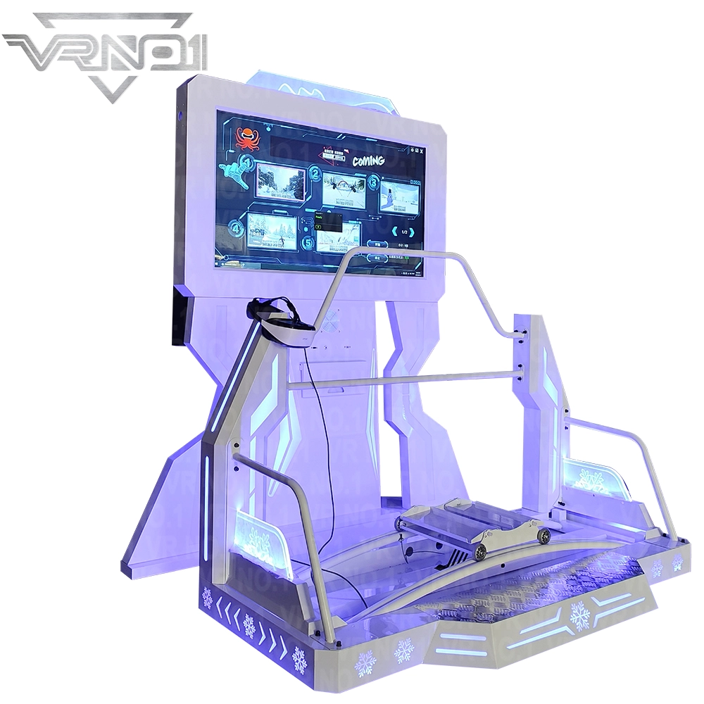Simulador de esquí en realidad virtual con pantalla grande y plataforma de movimiento. - VRN0.1