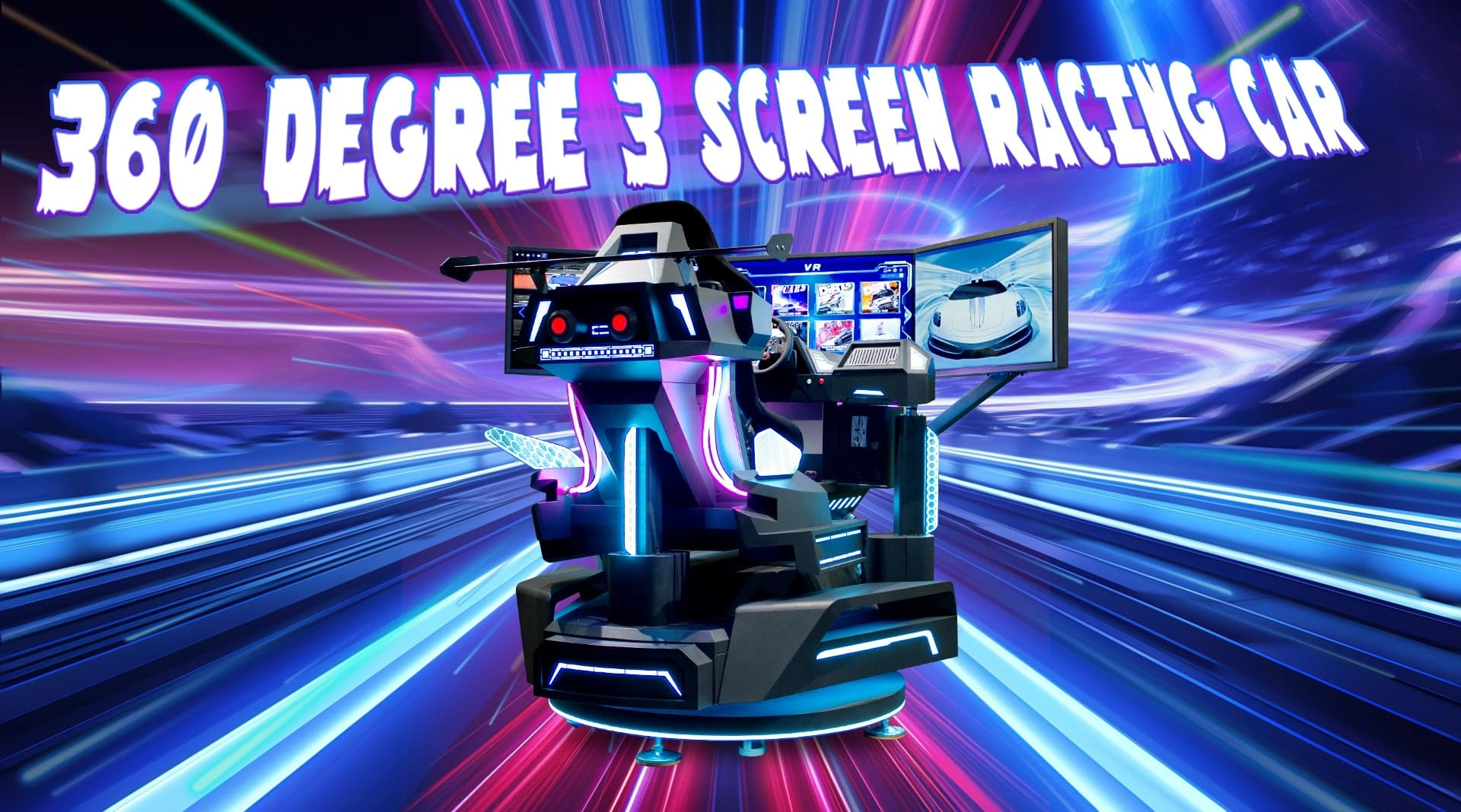 Simulador de carreras con triple pantalla giratoria de 360° (1) - VRN0.1