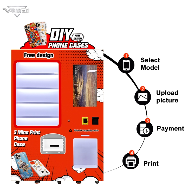 Shopping Mall Digital Touch Screen Phone Case Printing Vending Machine Intelligent Automatic Diy Phone Case Vending Machine (5) - VRN0.1