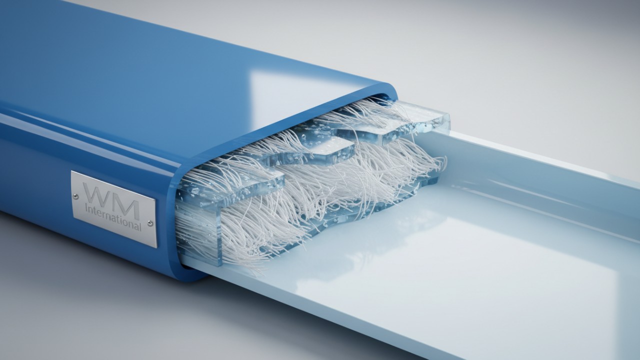 Cross section diagram of fiberglass reinforced plastic layers in a commercial water slide