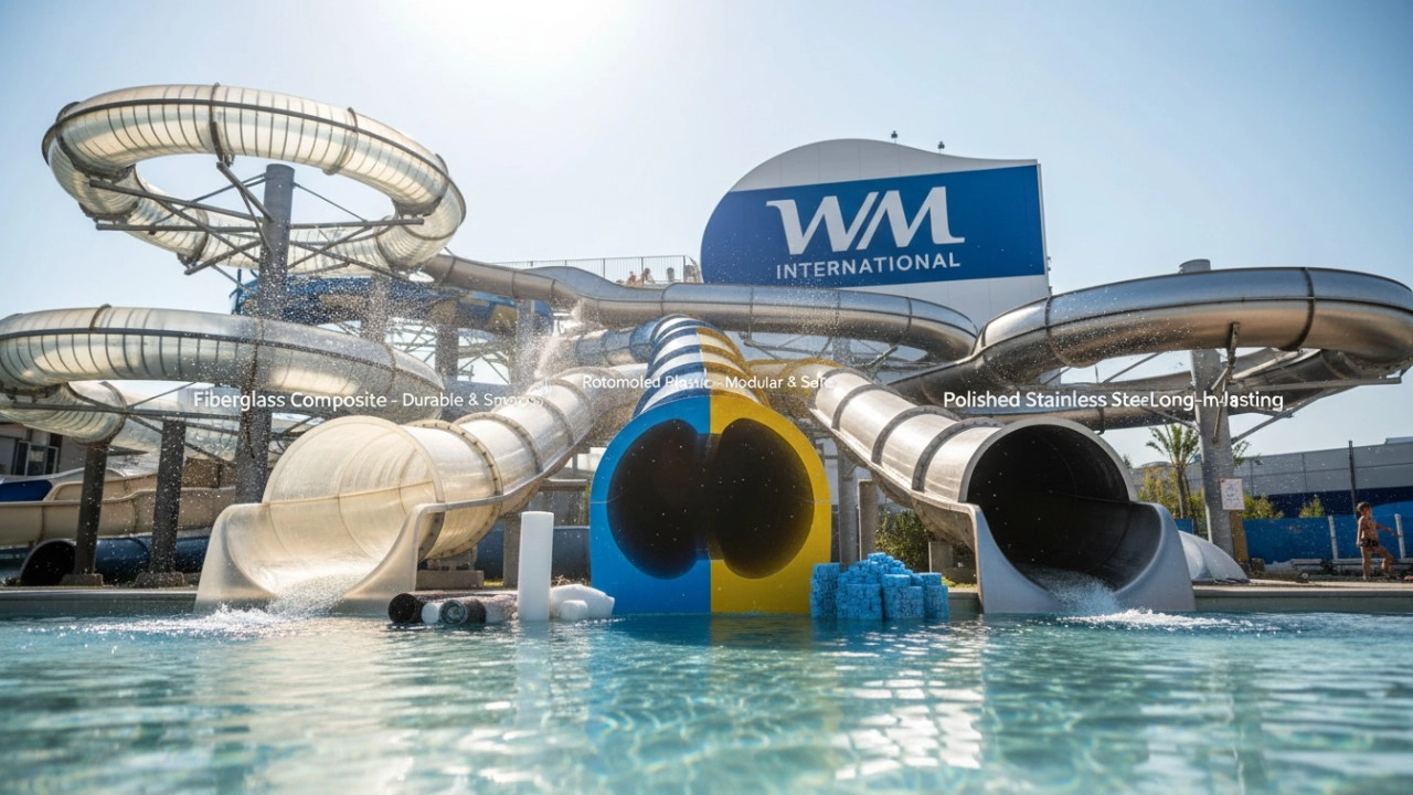 water slide materials, what material are water slides made of, best water slide material - WM International