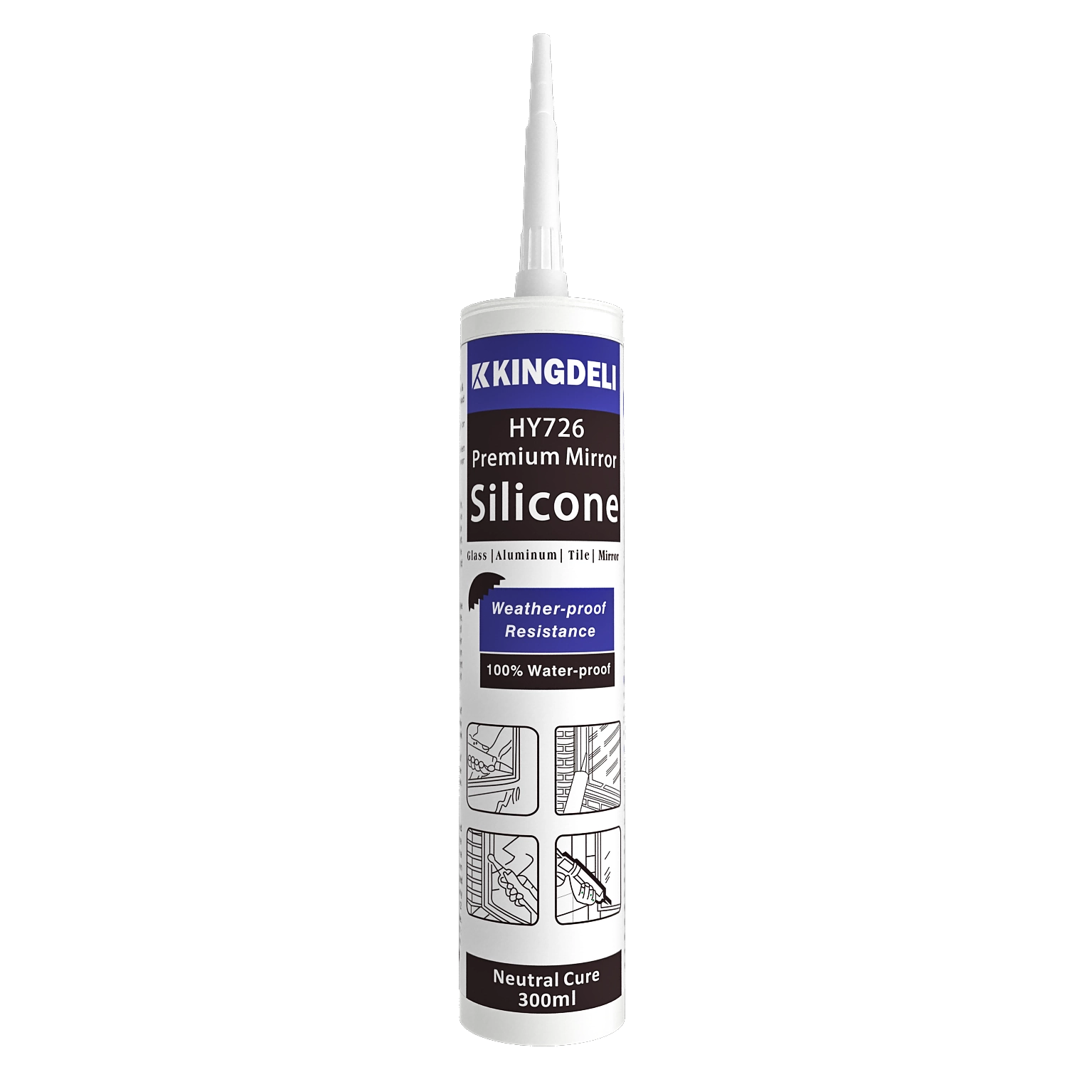 HY-726 Premium Clear Neutral Silicone Sealant - KINGDELI