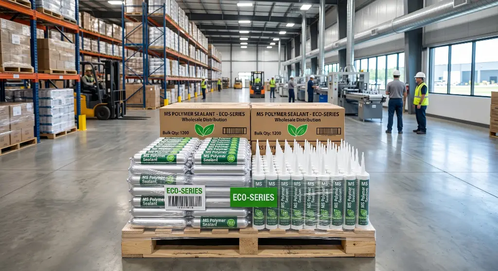 Dozens of aluminum foil sausages and hard plastic cartridges of MS polymer sealant