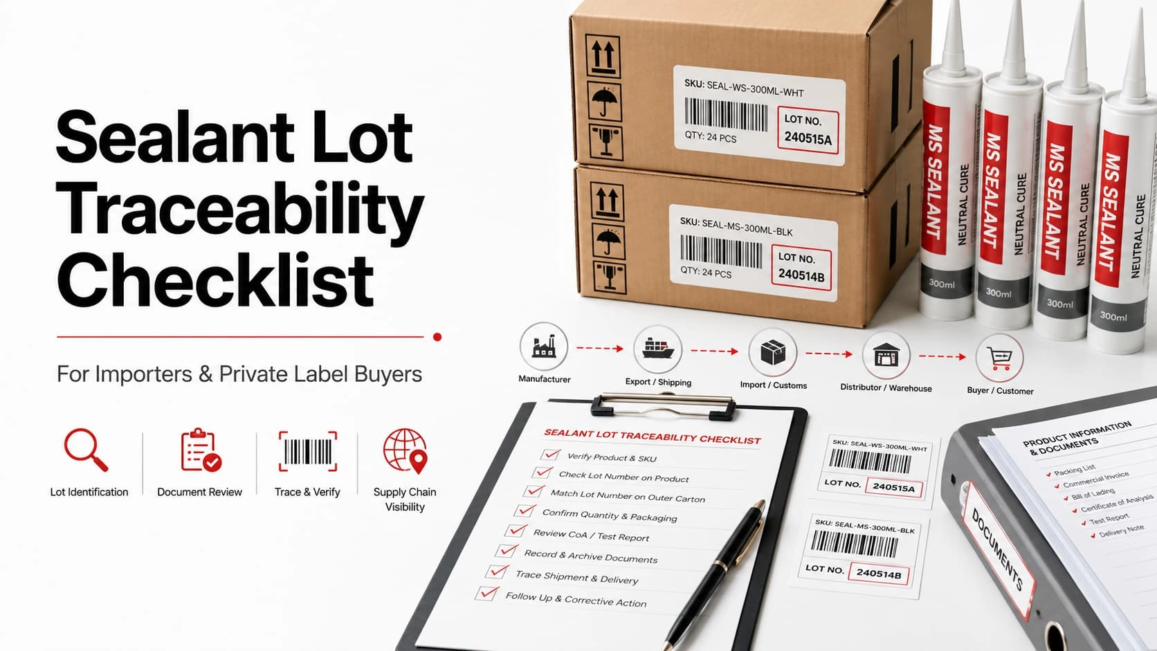 Sealant lot traceability checklist for importers and private label buyers - KINGDELI