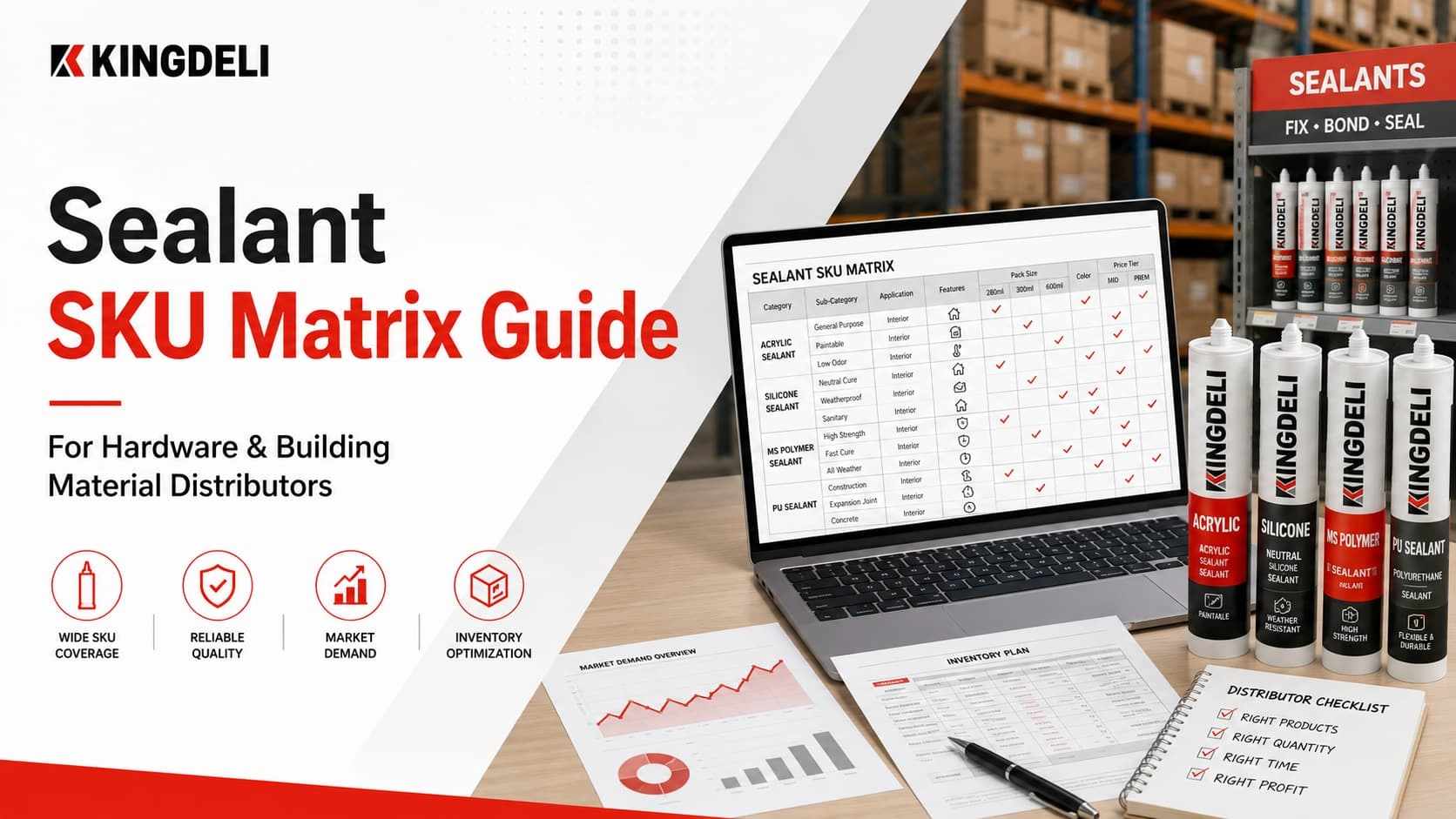 Sealant SKU matrix guide for hardware and building material distributors - KINGDELI