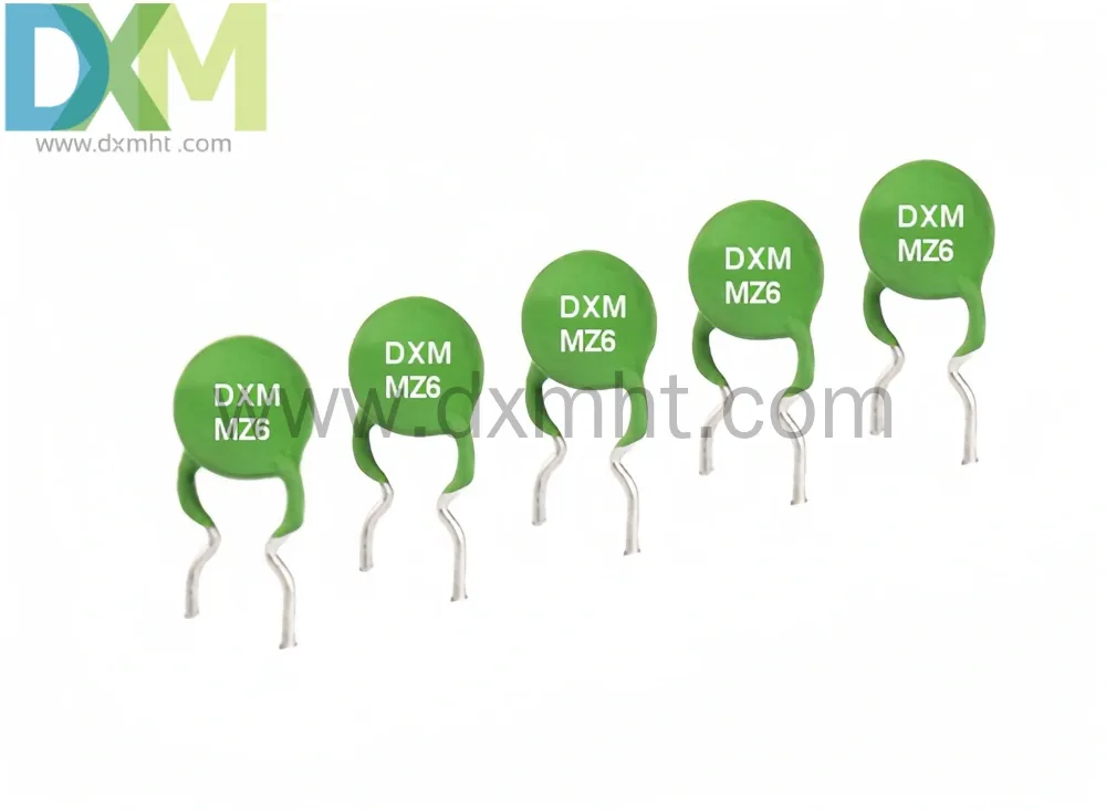 Precision Thermistor PTC Device components MZ6 - DXM Five green Precision Thermistor PTC Device components for circuit protection of RS485,232 with silver leads and marked with