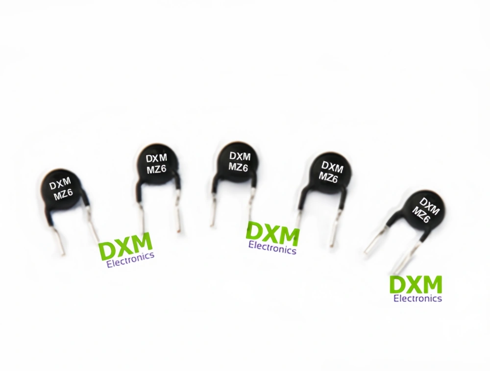 Five PTC Electronics MZ6 thermal protection PTC devices for transformers.